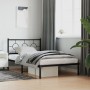 Estructura de cama con cabecero metal negro 107x203 cm de vidaXL, Camas y somieres - Ref: Foro24-376222, Precio: 77,37 €