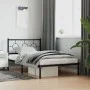 Estructura de cama con cabecero metal negro 107x203 cm de vidaXL, Camas y somieres - Ref: Foro24-376222, Precio: 76,27 €, Des...