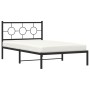 Estructura de cama con cabecero metal negro 107x203 cm de vidaXL, Camas y somieres - Ref: Foro24-376222, Precio: 77,37 €