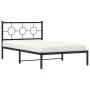 Estructura de cama con cabecero metal negro 107x203 cm de vidaXL, Camas y somieres - Ref: Foro24-376222, Precio: 76,27 €, Des...