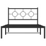 Estructura de cama con cabecero metal negro 107x203 cm de vidaXL, Camas y somieres - Ref: Foro24-376222, Precio: 77,37 €