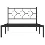 Estructura de cama con cabecero metal negro 107x203 cm de vidaXL, Camas y somieres - Ref: Foro24-376222, Precio: 76,27 €, Des...