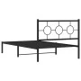 Estructura de cama con cabecero metal negro 107x203 cm de vidaXL, Camas y somieres - Ref: Foro24-376222, Precio: 76,27 €, Des...