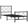 Estructura de cama con cabecero y estribo metal negro 75x190 cm