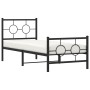 Estructura de cama con cabecero y estribo metal negro 75x190 cm