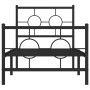 Bettgestell mit Kopfteil und schwarzem Metallfußteil 75x190 cm von vidaXL, Betten und Lattenroste - Ref: Foro24-376234, Preis...