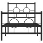 Estructura de cama con cabecero y estribo metal negro 75x190 cm