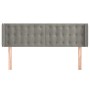 Cabecero de terciopelo gris claro 147x16x78/88 cm