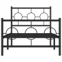 Bettgestell mit Kopfteil und Fußteil aus schwarzem Metall 90x190 cm von vidaXL, Betten und Lattenroste - Ref: Foro24-376236, ...