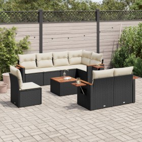 Set de sofás de jardín 8 piezas y cojines ratán sintético negro by vidaXL, Garden sets - Ref: Foro24-3259410, Price: 583,75 €...