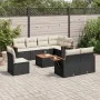 Set de sofás de jardín 8 piezas y cojines ratán sintético negro by vidaXL, Garden sets - Ref: Foro24-3259410, Price: 575,85 €...
