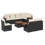Set de sofás de jardín 8 piezas y cojines ratán sintético negro by vidaXL, Garden sets - Ref: Foro24-3259410, Price: 584,76 €...