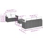 6-teiliges Gartensofa-Set und Kissen aus schwarzem Kunststoff-Rattan. von vidaXL, Gartensets - Ref: Foro24-3258185, Preis: 37...