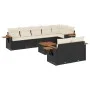 Set de sofás de jardín 8 piezas y cojines ratán sintético negro by vidaXL, Garden sets - Ref: Foro24-3259396, Price: 575,85 €...