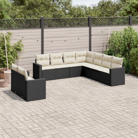 Set de sofás de jardín 8 piezas y cojines ratán sintético negro by vidaXL, Modular outdoor sofas - Ref: Foro24-3251483, Price...