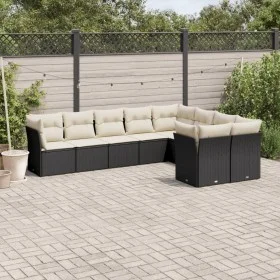 Set de sofás de jardín 8 piezas y cojines ratán sintético negro by vidaXL, Garden sets - Ref: Foro24-3250005, Price: 541,73 €...