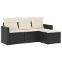 Juego de sofás jardín 4 pzas con cojines ratán sintético negro by vidaXL, Garden sets - Ref: Foro24-3258304, Price: 240,98 €,...