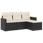 Juego de sofás jardín 4 pzas con cojines ratán sintético negro by vidaXL, Garden sets - Ref: Foro24-3258304, Price: 243,55 €,...