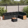 Set de sofás de jardín 8 piezas y cojines ratán sintético negro by vidaXL, Garden sets - Ref: Foro24-3260116, Price: 498,76 €...