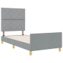 Estructura de cama con cabecera Gris claro 100 x 200 cm tela