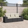 Set de sofás de jardín con cojines 3 pzas ratán sintético negro by vidaXL, Garden sets - Ref: Foro24-3254593, Price: 215,40 €...