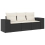 Set de sofás de jardín con cojines 3 pzas ratán sintético negro by vidaXL, Garden sets - Ref: Foro24-3254593, Price: 215,40 €...