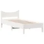 Estructura de cama madera maciza de pino blanco 90x200 cm de vidaXL, Camas y somieres - Ref: Foro24-844738, Precio: 91,84 €, ...