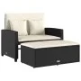 Sofá de jardín 2 plazas con cojines ratán sintético negro by vidaXL, Outdoor sofas - Ref: Foro24-365131, Price: 261,49 €, Dis...