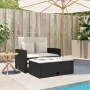 Sofá de jardín 2 plazas con cojines ratán sintético negro by vidaXL, Outdoor sofas - Ref: Foro24-365131, Price: 261,49 €, Dis...