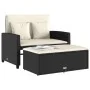 Sofá de jardín 2 plazas con cojines ratán sintético negro by vidaXL, Outdoor sofas - Ref: Foro24-365131, Price: 261,49 €, Dis...
