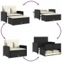 Sofá de jardín 2 plazas con cojines ratán sintético negro by vidaXL, Outdoor sofas - Ref: Foro24-365131, Price: 261,49 €, Dis...