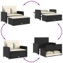 Sofá de jardín 2 plazas con cojines ratán sintético negro by vidaXL, Outdoor sofas - Ref: Foro24-365131, Price: 266,72 €, Dis...