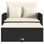Zweiplätziges Gartensofa mit schwarzen Kissen aus synthetischem Rattan. von vidaXL, Outdoor-Sofas - Ref: Foro24-365131, Preis...