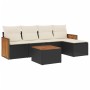 Set de sofás de jardín 6 piezas y cojines ratán sintético negro by vidaXL, Garden sets - Ref: Foro24-3260005, Price: 346,87 €...
