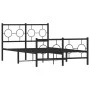 Bed frame with headboard and footboard black metal 120x190 cm by vidaXL, Beds and slatted bases - Ref: Foro24-376241, Price: ...