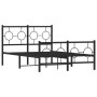 Estructura de cama con cabecero y pie metal negro 120x190 cm de vidaXL, Camas y somieres - Ref: Foro24-376241, Precio: 117,99...