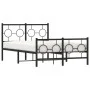 Bed frame with headboard and footboard black metal 120x190 cm by vidaXL, Beds and slatted bases - Ref: Foro24-376241, Price: ...