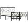 Estructura de cama con cabecero y pie metal negro 120x190 cm de vidaXL, Camas y somieres - Ref: Foro24-376241, Precio: 117,99...