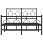 Bed frame with headboard and footboard black metal 120x190 cm by vidaXL, Beds and slatted bases - Ref: Foro24-376241, Price: ...