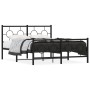 Estructura de cama cabecero y estribo metal negro 135x190 cm de vidaXL, Camas y somieres - Ref: Foro24-376243, Precio: 121,59...