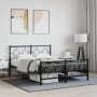 Estructura de cama cabecero y estribo metal negro 135x190 cm de vidaXL, Camas y somieres - Ref: Foro24-376243, Precio: 121,59...