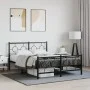Estructura de cama cabecero y estribo metal negro 135x190 cm de vidaXL, Camas y somieres - Ref: Foro24-376243, Precio: 119,87...