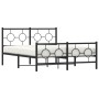 Estructura de cama cabecero y estribo metal negro 135x190 cm de vidaXL, Camas y somieres - Ref: Foro24-376243, Precio: 121,59...