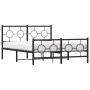 Estructura de cama cabecero y estribo metal negro 135x190 cm de vidaXL, Camas y somieres - Ref: Foro24-376243, Precio: 119,87...