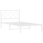 Bettgestell aus Metall mit weißem Kopfteil 100x190 cm von vidaXL, Betten und Lattenroste - Ref: Foro24-376269, Preis: 75,14 €...