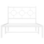 Bettgestell aus Metall mit weißem Kopfteil 100x190 cm von vidaXL, Betten und Lattenroste - Ref: Foro24-376269, Preis: 75,14 €...