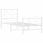 Metal bed frame with headboard and footboard white 75x190 cm by vidaXL, Beds and slatted bases - Ref: Foro24-376283, Price: 6...