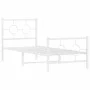 Metal bed frame with headboard and footboard white 75x190 cm by vidaXL, Beds and slatted bases - Ref: Foro24-376283, Price: 6...