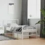 Metal bed frame with headboard and footboard white 75x190 cm by vidaXL, Beds and slatted bases - Ref: Foro24-376283, Price: 6...