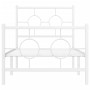 Metal bed frame with headboard and footboard white 75x190 cm by vidaXL, Beds and slatted bases - Ref: Foro24-376283, Price: 6...